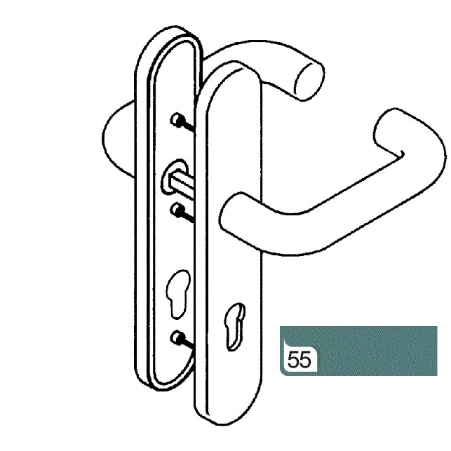 HEWI 111R01.270 PZ Zimmergarnitur 111.23R / 235.23R (55) aquablau